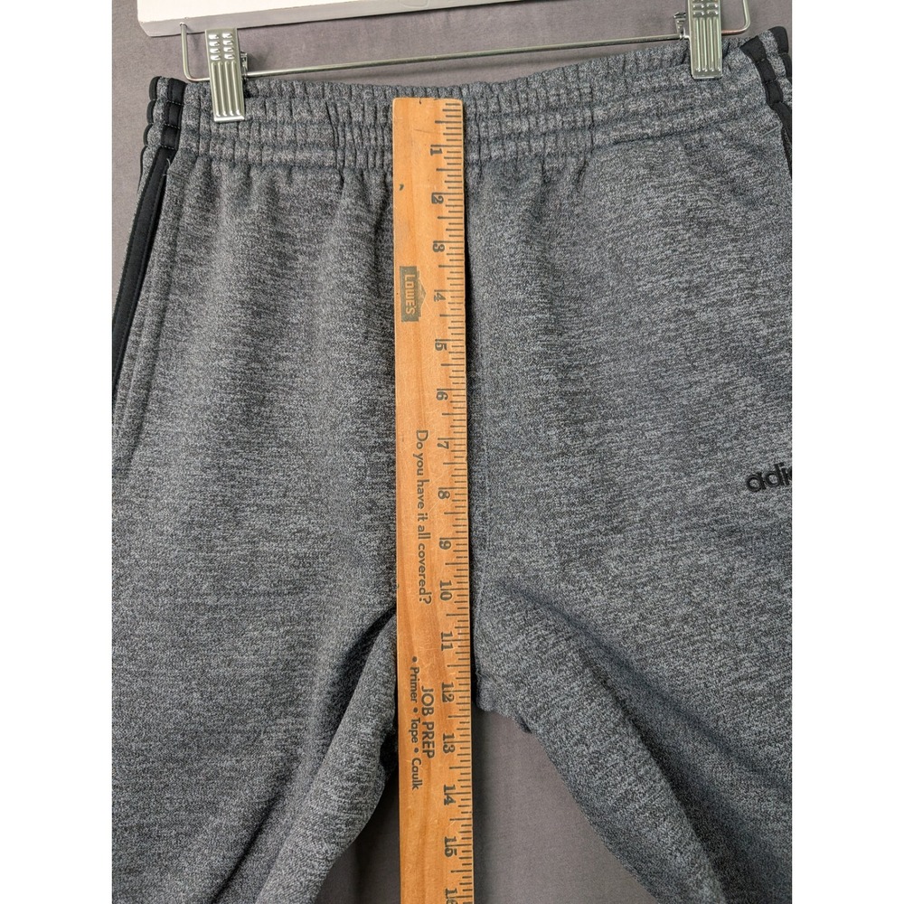 Adidas Boys Gray Heathered 3-Stripe Fleece Track Pants XL 18/20 Athletic Pants - Picture 5 of 7